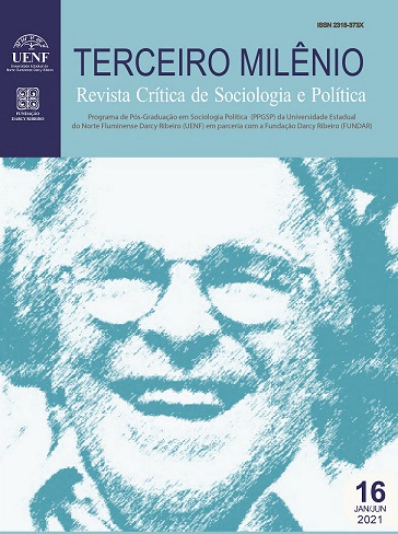 Terceiro Milênio: Revista Crítica de Sociologia e Política - Programa de Pós-Graduação em Sociologia Política (PPGSP) da Universidade Estadual do Norte Fluminense Darcy Ribeiro (UENF) em parceria com a Fundação Darcy Ribeiro (FUNDAR). Volume 16, janeiro a junho de 2021.